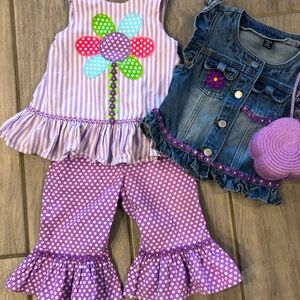 Purple Polka Dot Outfit 5-piece outfit.